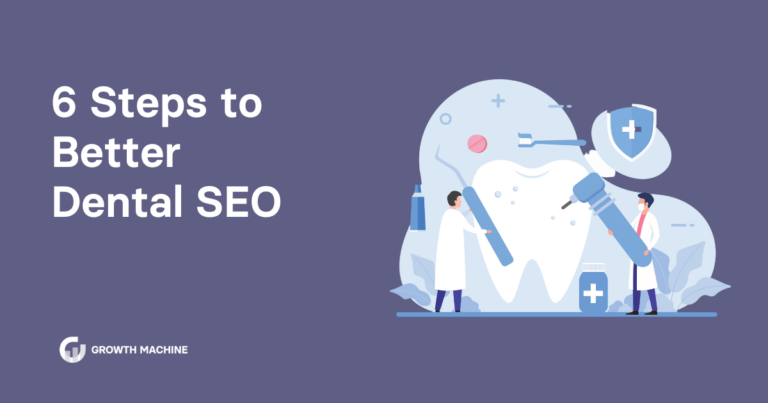 Dental SEO: Graphic of two dentists working on a large tooth