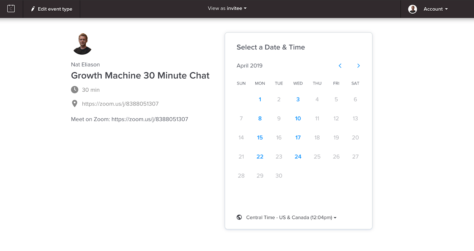 calendly screenshot