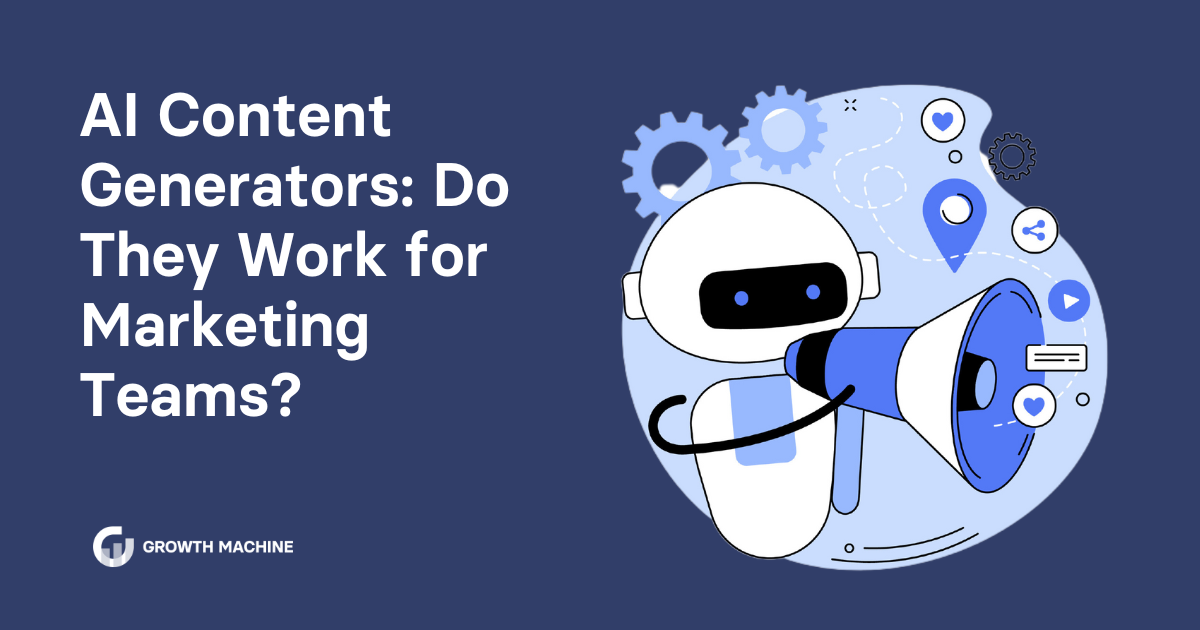 AI Content Generator: Graphic of a robot with a megaphone