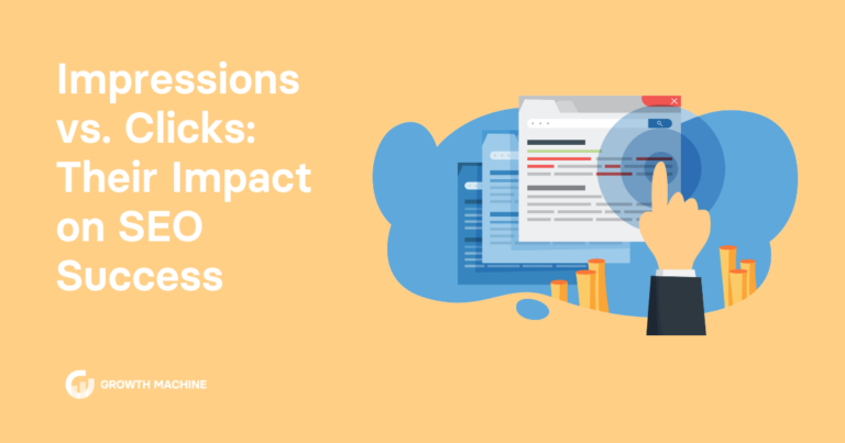 Impressions vs clicks: Graphic of a finger clicking on a webpag