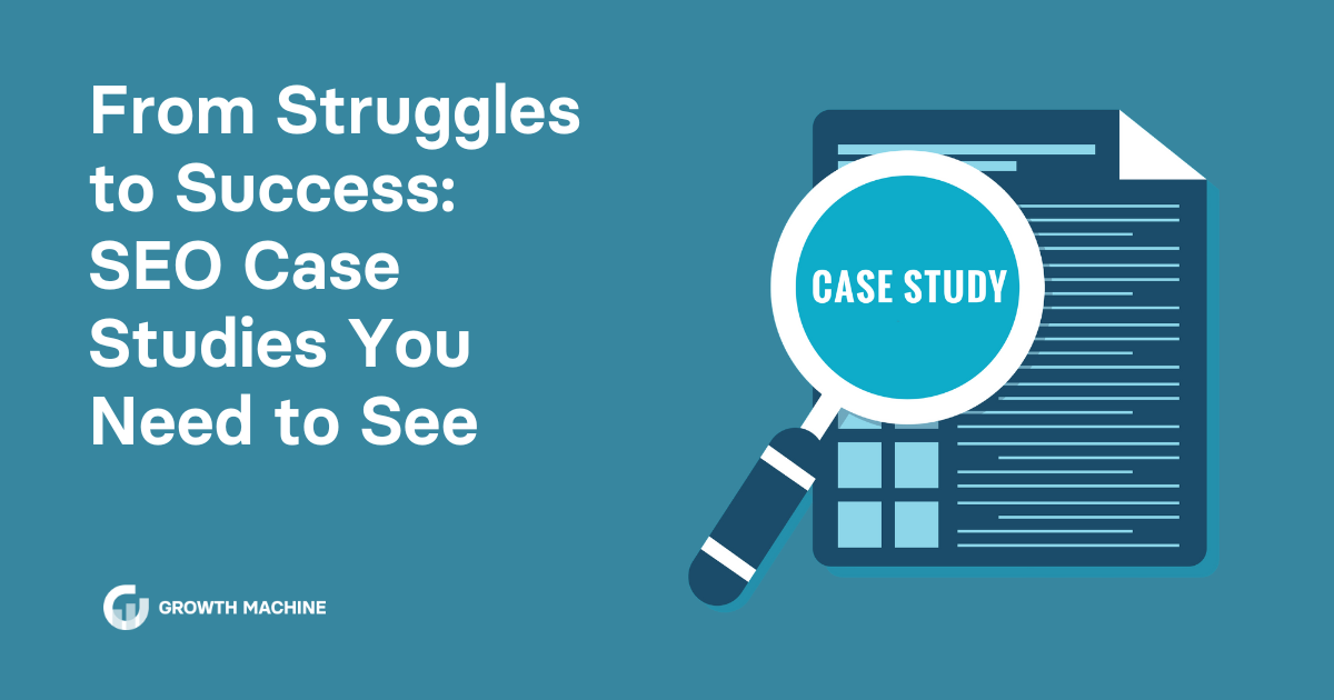 SEO case studies: Graphic of a magnifying glass hovering over a report