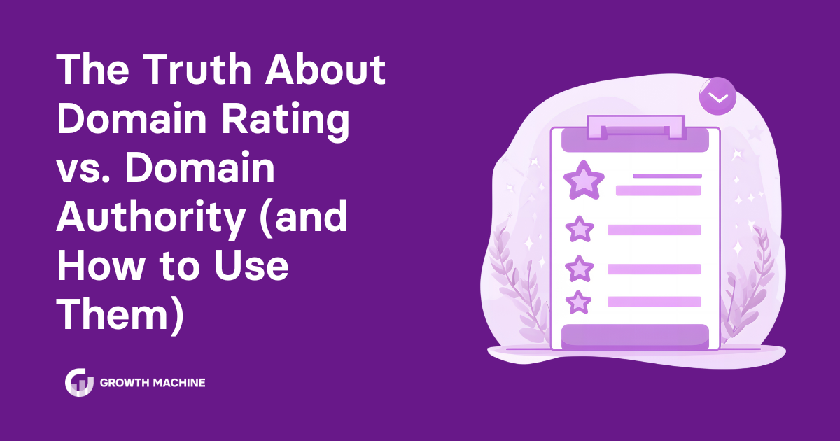 Domain rating vs domain authority: Graphic of a checklist of items